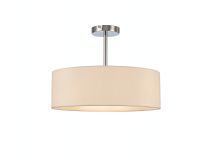 DK0680  Baymont 45cm Semi Flush 3 Light Polished Chrome, Ivory Pearl/White